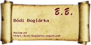 Bódi Boglárka névjegykártya