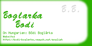 boglarka bodi business card